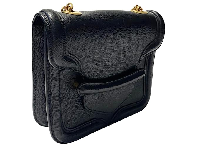Alexander McQueen Mini Heroine Crossbody Bag in Black Leather  ref.412459