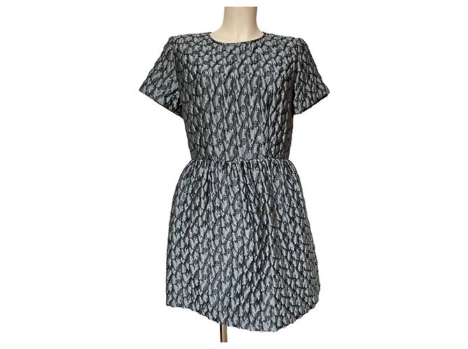 Tara Jarmon Kleid Blau Grau Polyester Größe L