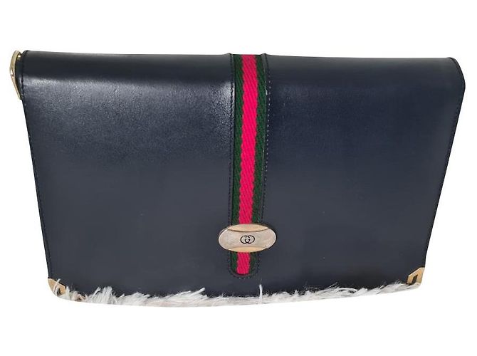 Borsa Gucci Ophidia monogramma blu navy in pelle
