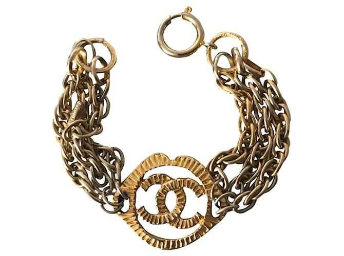 CHANEL Bangle Clover Gold Metal A21691 X01060 Z0000 Woman Bracelet w/ Box,  Tag