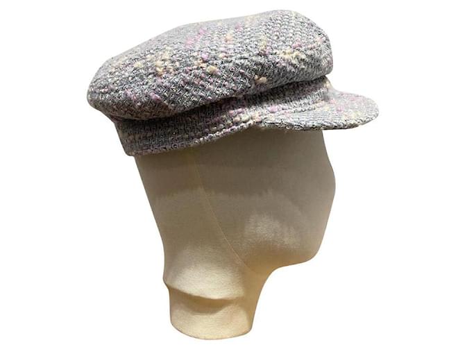 Chanel cappelli Rosa Beige Grigio Tweed  ref.412897
