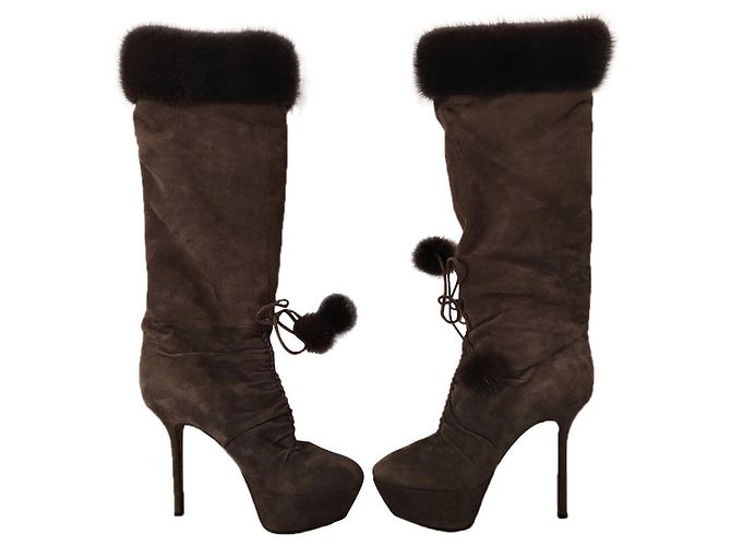 Botas Sergio Rossi - daim e pele Cinza