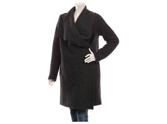Abrigo IQ + Berlin de lana gris oscuro Talla 38 Gris antracita