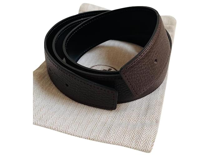 Hermès Belts Brown Black Leather  ref.412927
