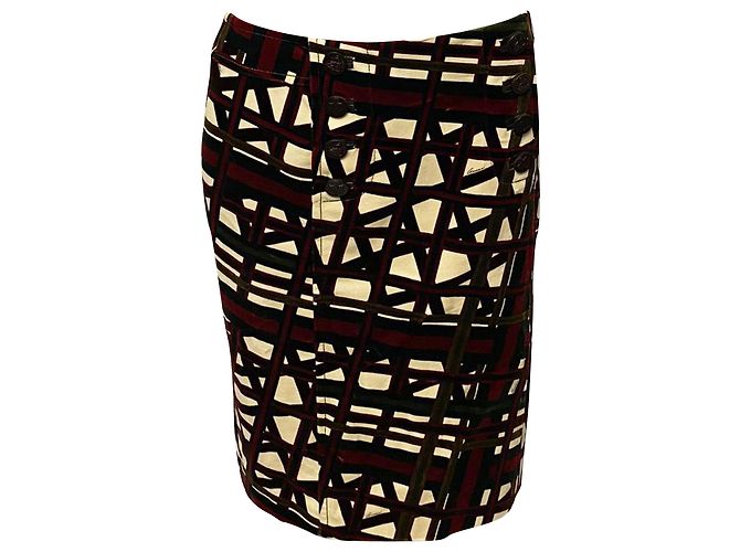 Gucci Gonna Fantasia in Cotone Multicolor Stampa python