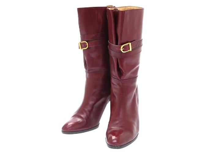 Used] Christian Dior short boots Red Leather  ref.412971