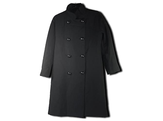 [Usado] Abrigo de lana para mujer Balenciaga Edition Negro Seda  ref.412972