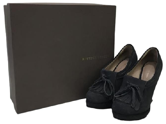 [Used] BOTTEGA VENETA sandals SCARPA PELLE S.GOMMA pumps heel black ladies 35 Made in Italy Suede  ref.413004