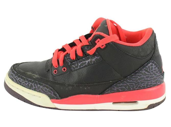 Nike 2012 Gioventù 5.5 US Crimson Black Aird Jordan III 3   ref.413023