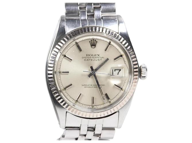 Rolex 36MM 18K 1601 Orologio Oyster Perpetual Datejust 1RX1108 Argento Acciaio  ref.413031