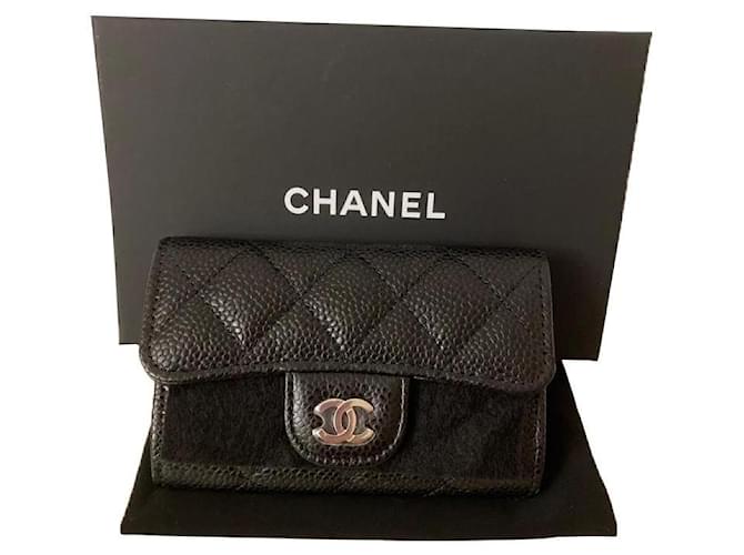 Executive Chanel Small Wallet timeless Black Leather  ref.413047