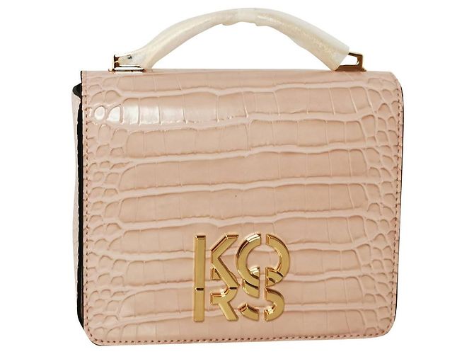 Michael Kors pink croc print shoulder bag Gold hardware