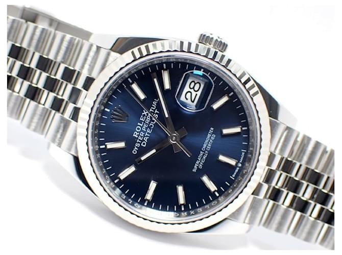 Rolex Datejust36 Bracelet Jubilé à index bar bleu 2020 Pour des hommes Acier  ref.413057