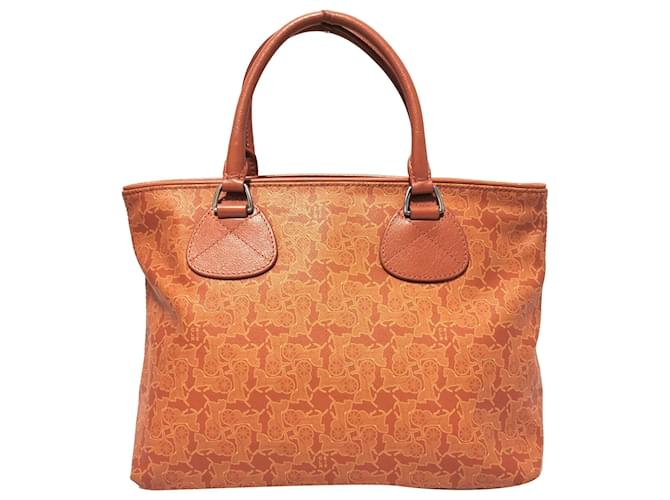 Céline Celine Orange Carriage Handbag Brown Leather Plastic Pony-style calfskin  ref.413153