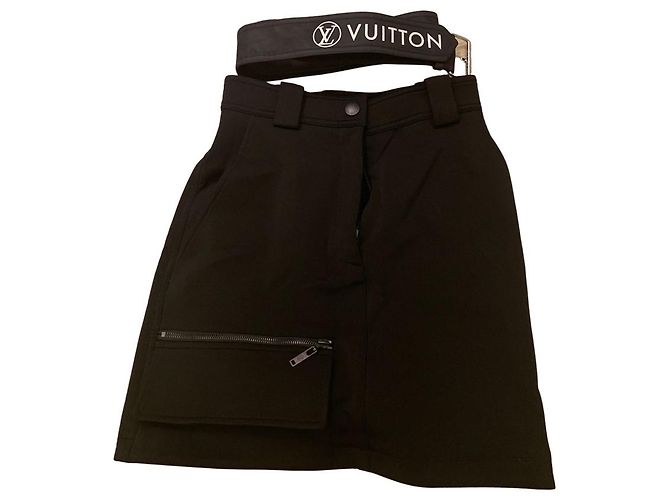 Louis Vuitton SPORTLICHER TECHNISCHER JERSEY-MINIROCK Schwarz