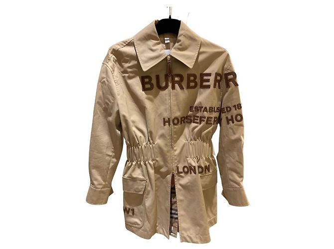 Burberry Horseferry logo applicato Giacca con zip Beige