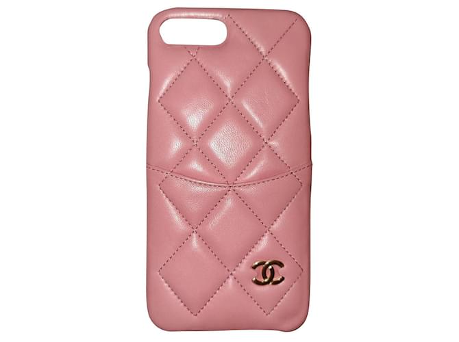 Chanel 19Support O-phone S Rose Cuir d'agneau  ref.413812