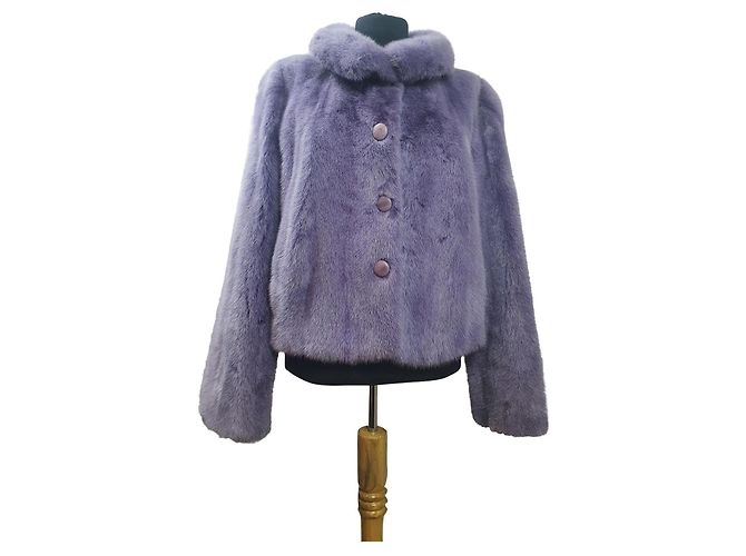 Autre Marque Casaco curto de vison roxo