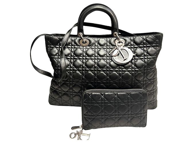 Lady Dior Einkaufstasche Schwarz 