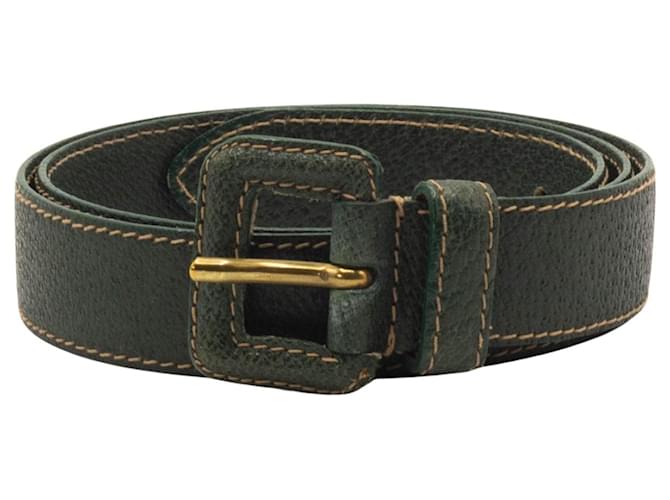 Prada vintage belt Green Leather  ref.413875