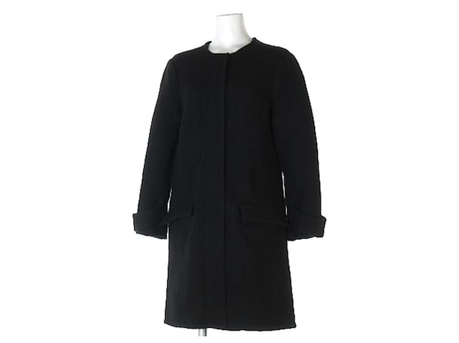 [Occasion] Balenciaga BALENCIAGA Manteau No Color Long Laine Noir Noir 38 Vêtements d'extérieur  ref.414014