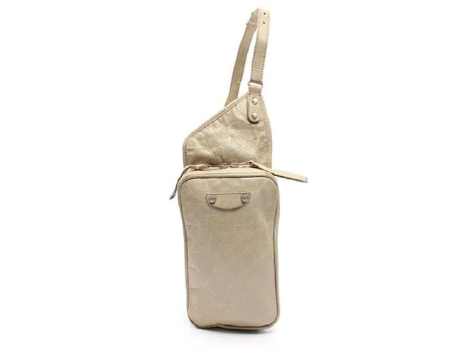 [Usado] BALENCIAGA body bag couro bege  ref.414025