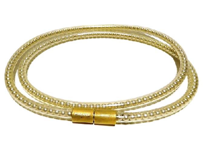 [Used] CHANEL Tube Necklace Brand Accessory Necklace Golden Cloth  ref.414048