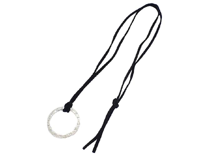 Bulgari [Used] BVLGARI / Bvlgari key ring Pendant / necklace with replacement string [g577-4] Silvery Metal  ref.414053