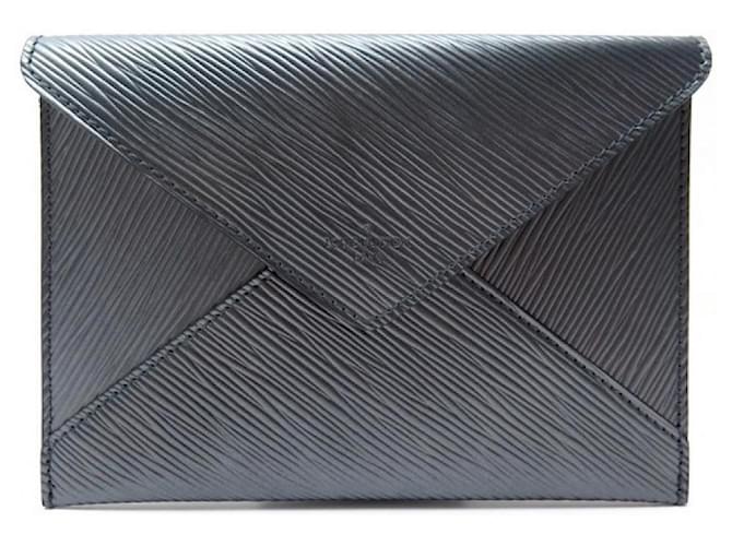 Louis Vuitton Black Epi Leather Invitation Envelope Clutch