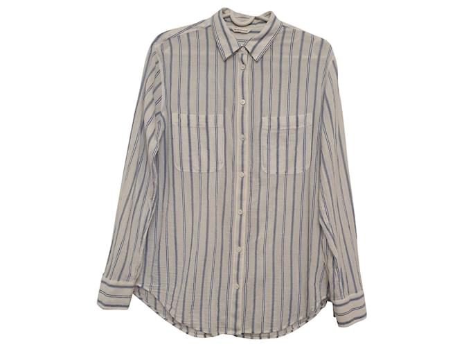 Club Monaco Top Bianco Blu Cotone  ref.414304