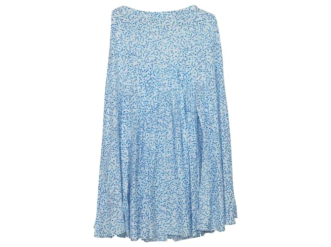 Autre Marque Rixo Claire Printed Midi Skirt in Blue Cotton Polyester  ref.414328