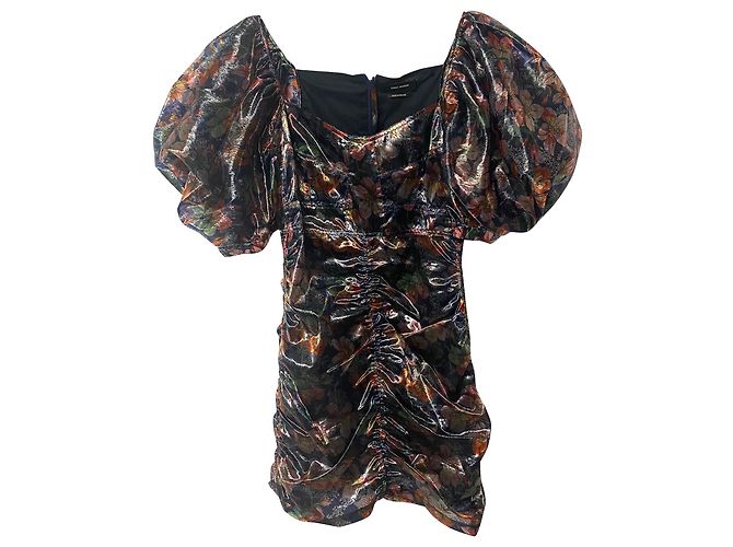 Isabel Marant Kleid mit Puffärmeln aus mehrfarbigem Polyester Mehrfarben