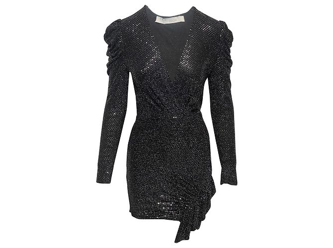 Miniabito Iro con paillettes in nylon nero