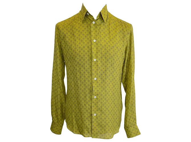 Camicia Hermès in seta verde stampa