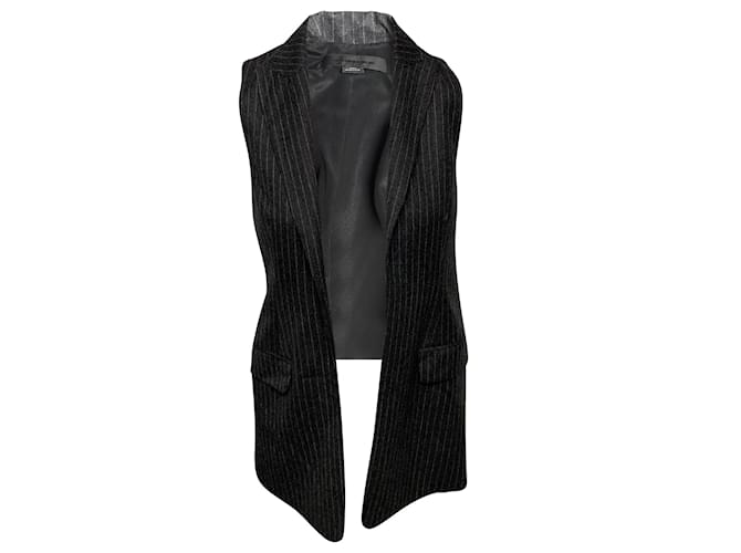 Alexander Wang Striped Sleeveless Vest in Grey Wool  ref.414428