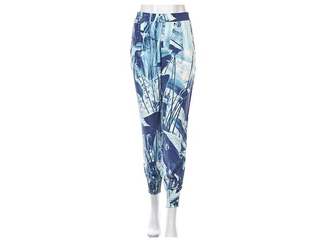 Closed Silk Pants Blue Multi Color Size M Multiple colors