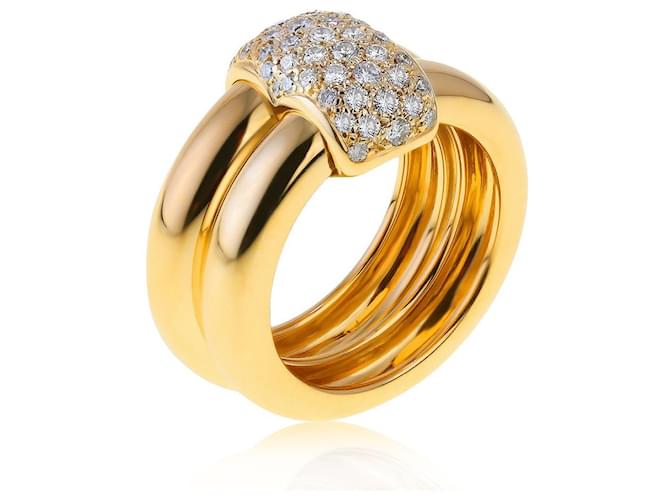 Chaumet Duo gold ring with diamonds  ref.414524