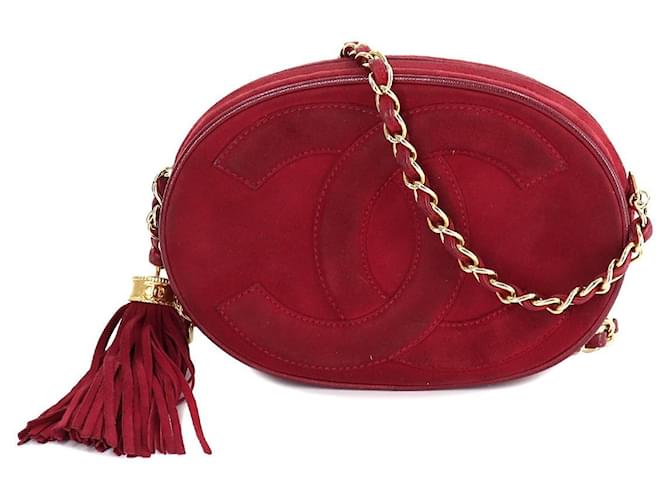 Used] CHANEL Coco Mark Round Chain Shoulder Bag Suede Red Fringe Vintage  ref.414822 - Joli Closet