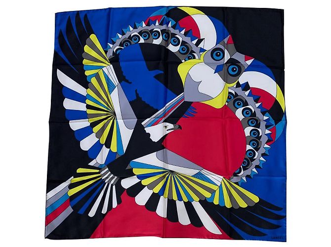 Lenço Lancel de seda azul 90 cm