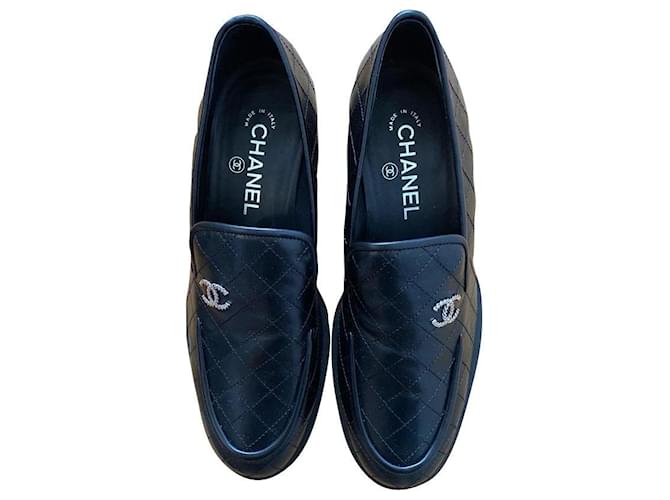 Cambon Chanel Church´s Loafers Black Leather  ref.415102