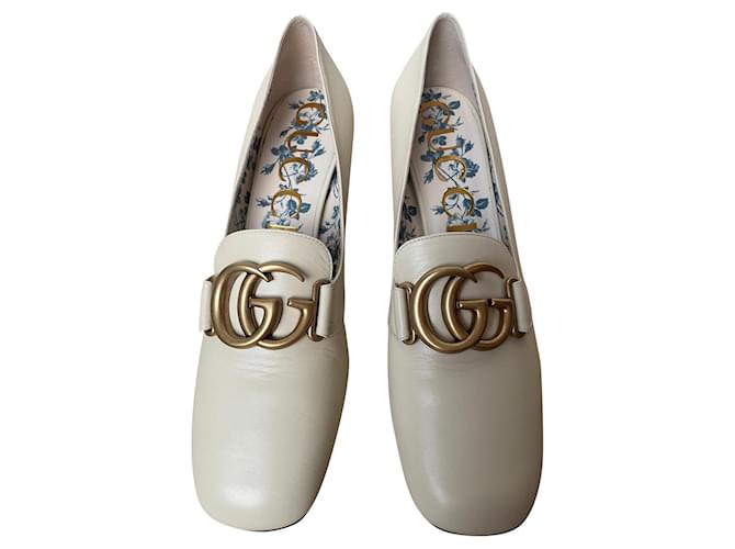 Marmont Gucci Heels Cream Leather  ref.415113