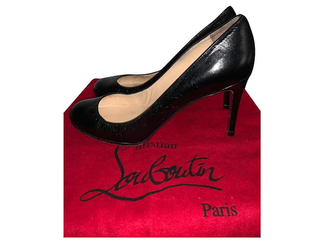 Christian Louboutin Talons Cuir Noir  ref.415131