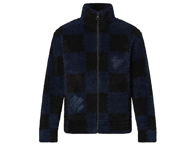 Louis Vuitton Men's S LV x Nigo Jacquared Damier Fleece Blouson Zip Jacket  ref.415185