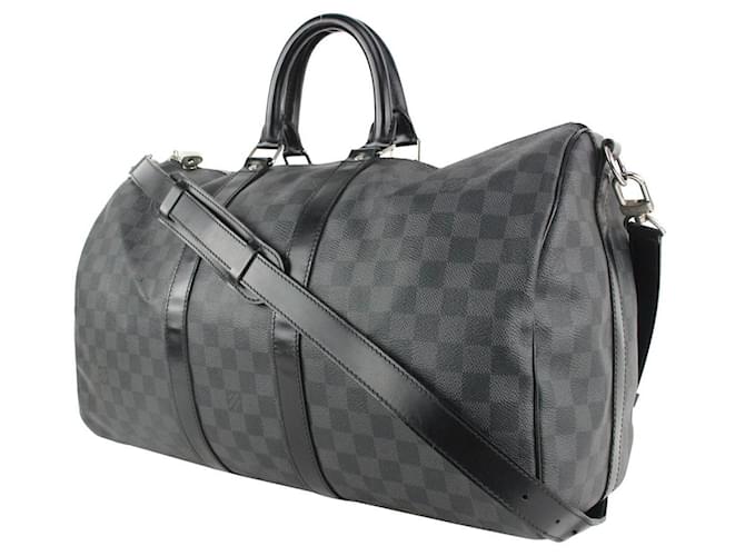 Louis Vuitton Damier Graphite Keepall Bandouliere 45 Duffle Bag with Strap