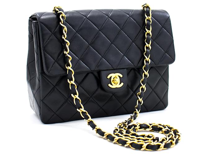 CHANEL Mini Square Small Chain Shoulder Bag Crossbody Black Quilt Leather  ref.415289 - Joli Closet