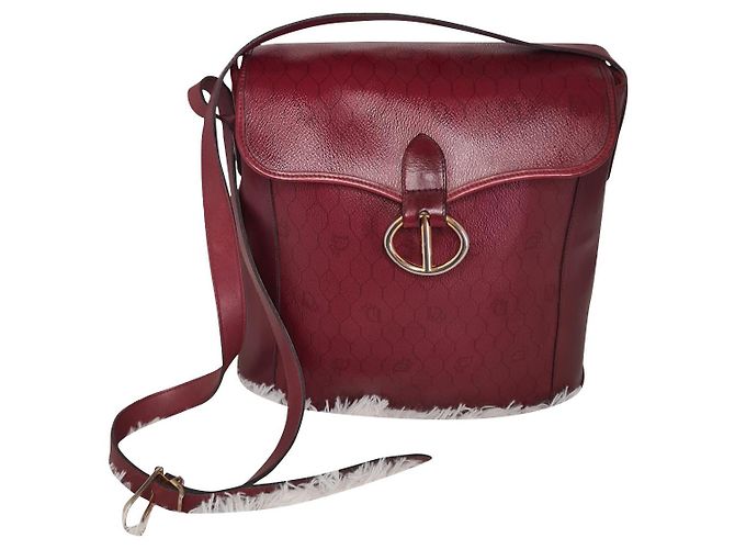 Borsa a secchiello Dior pelle rosso bordeaux Bordò