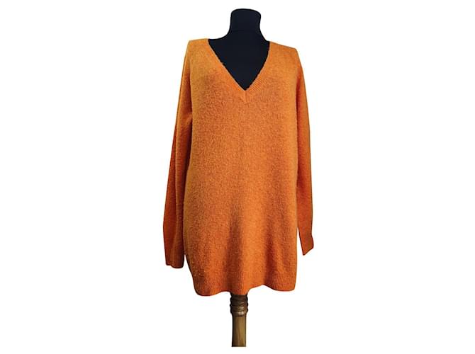 Pull long orange Samsoe & Samsoe en laine