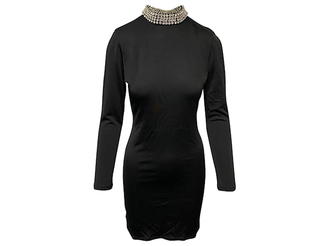 Alice + Olivia Diamond – Kleid mit offenem Rücken aus schwarzem Polyester  ref.415484