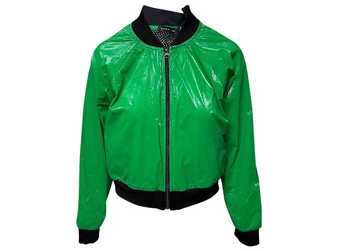 Autre Marque Koral Reißverschlussjacke mit Mesh-Details aus grünem Polyester