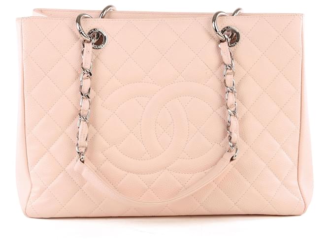 Chanel Baby Pink Quilted Caviar Leather Grand Shopping Tote Bag ref.415589  - Joli Closet